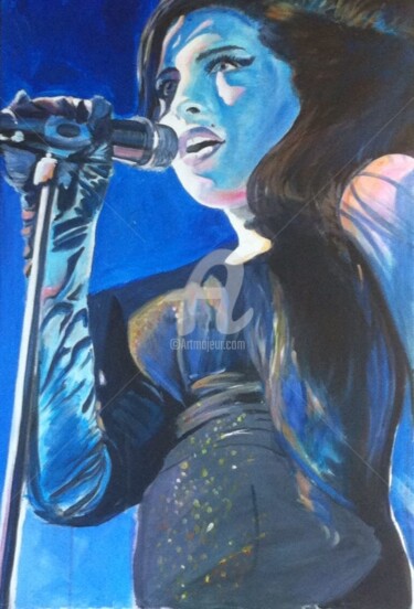 Painting titled "Amy Winehouse" by Tatiana K.F., Original Artwork, Acrylic
