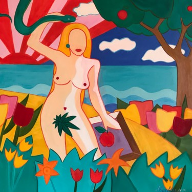 Картина под названием "Ева и Лилит" - Таня Журавель, Подлинное произведение искусства, Масло
