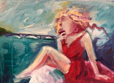 Картина под названием "В красном с красным" - Таня Журавель, Подлинное произведение искусства, Масло