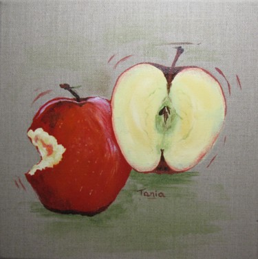 Painting titled "Pommes" by Tania Ohse, Original Artwork, Acrylic