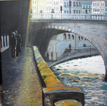 Peinture intitulée "Sous les Ponts de P…" par Tania Ohse, Œuvre d'art originale, Acrylique