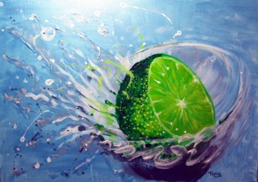 Painting titled "Citron vert" by Tania Ohse, Original Artwork, Acrylic