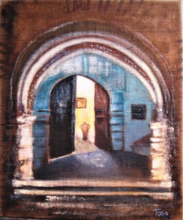 Pittura intitolato "Porte en Tunisie" da Tania Ohse, Opera d'arte originale, Acrilico