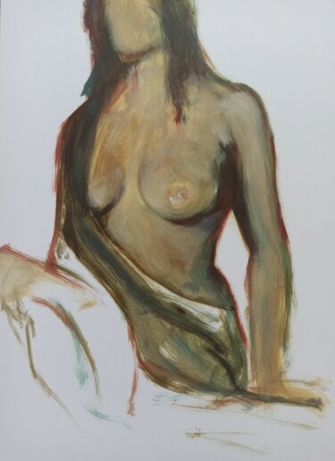 Pittura intitolato "Nude study n 111 t." da Tania Azzar, Opera d'arte originale, Olio