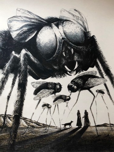 Отпечатки и Гравюры под названием "fly" - Tatiana Tsareva, Подлинное произведение искусства, Литография