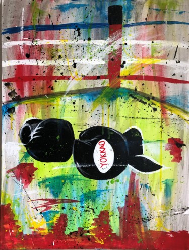 Schilderij getiteld "Boxing marks" door Tania Delfine, Origineel Kunstwerk, Acryl