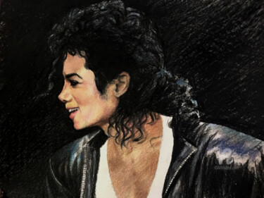 Drawing titled "Michael Jackson" by Tania Larionova, Original Artwork, Pencil