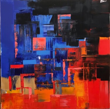 Картина под названием "Abstrait" - Tania Manesenkow, Подлинное произведение искусства, Масло Установлен на Деревянная рама д…