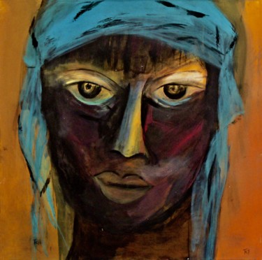 Malerei mit dem Titel "La masai" von Tania Klinke, Original-Kunstwerk, Acryl