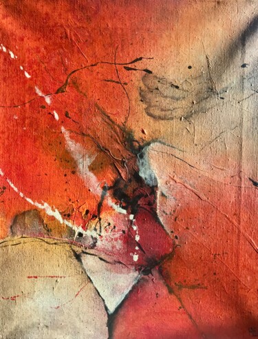 Malerei mit dem Titel "Feuer der Liebe" von Tania Klinke, Original-Kunstwerk, Acryl
