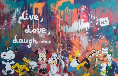 Peinture intitulée "Pop art  "Live,love…" par Tania Mtlv, Œuvre d'art originale, Acrylique