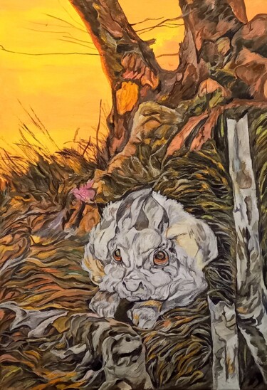 Картина под названием "Сентябрьский заяц" - Tania Timakova, Подлинное произведение искусства, Акрил