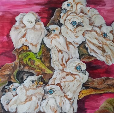 Peinture intitulée "Белые птицы. 2вариа…" par Tania Timakova, Œuvre d'art originale, Acrylique