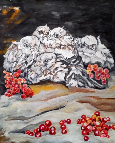 Картина под названием "Куропатки" - Tania Timakova, Подлинное произведение искусства, Акрил