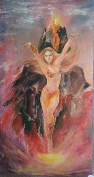 Картина под названием "Стихия" - Tania Zakharova, Подлинное произведение искусства, Акрил Установлен на Деревянная рама для…