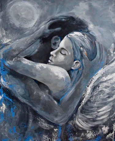 Pintura titulada "ángel oscuro" por Tania, Obra de arte original, Acrílico