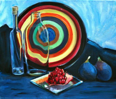 Painting titled "Color through the g…" by Tatiana Vinogradova, Original Artwork, Oil