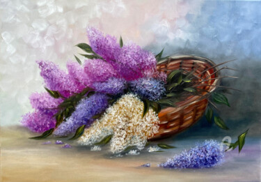 Malerei mit dem Titel "Lilac" von Tanja Frost, Original-Kunstwerk, Öl