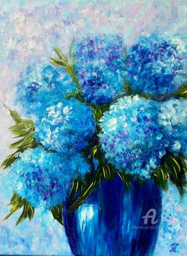 Картина под названием "Blue dream" - Tanja Frost, Подлинное произведение искусства, Акрил Установлен на Деревянная рама для…