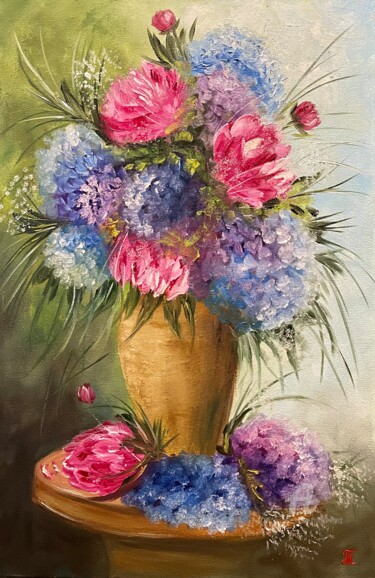 Ζωγραφική με τίτλο "Colorful dreams - o…" από Tanja Frost, Αυθεντικά έργα τέχνης, Λάδι Τοποθετήθηκε στο Ξύλινο φορείο σκελετό