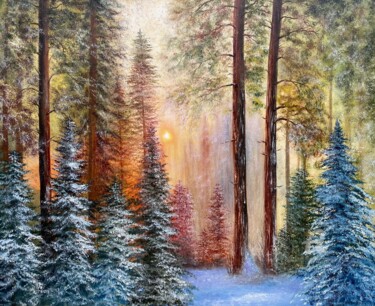 Painting titled "Light of the soul -…" by Tanja Frost, Original Artwork, Oil Mounted on Wood Stretcher frame