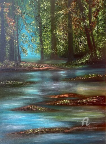 Painting titled "After rain in the F…" by Tanja Frost, Original Artwork, Oil