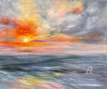 Painting titled "Series Vibrant Emot…" by Tanja Frost, Original Artwork, Oil Mounted on Wood Stretcher frame