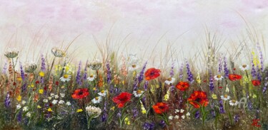 Картина под названием "Red flowers" - Tanja Frost, Подлинное произведение искусства, Масло