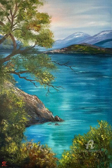 Картина под названием "Beautiful seaside" - Tanja Frost, Подлинное произведение искусства, Масло