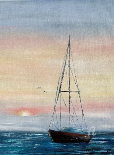 Malerei mit dem Titel "Sailing day" von Tanja Frost, Original-Kunstwerk, Öl