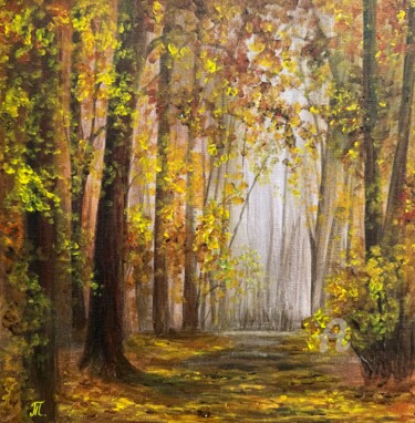 Painting titled "Autumn Park" by Tanja Frost, Original Artwork, Acrylic