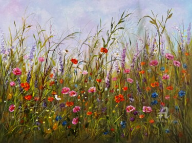 Painting titled "Field Harmony" by Tanja Frost, Original Artwork, Acrylic