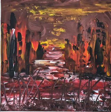Malerei mit dem Titel "Herbst Landschaft" von Tanlenzt, Original-Kunstwerk, Acryl