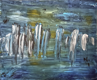 Malerei mit dem Titel "Stadt am Wasser" von Tanlenzt, Original-Kunstwerk, Acryl