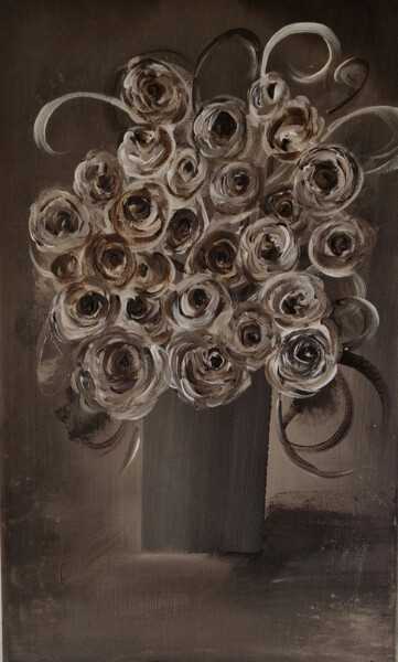 Painting titled "Braune Blume" by Tanlenzt, Original Artwork, Acrylic