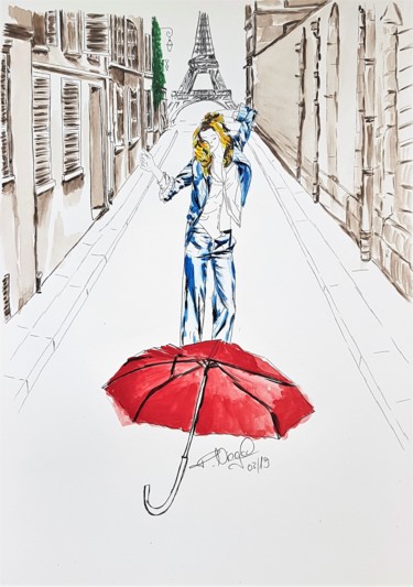 Dessin intitulée "enjoying #artistsup…" par Tanja Niegsch, Œuvre d'art originale, Gouache