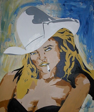 Painting titled "cowgirl.jpg" by Tanja Niegsch, Original Artwork, Oil