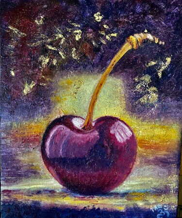 Painting titled "Cherry" by Tanja Olsson, Original Artwork, Oil