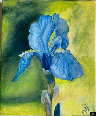 Peinture intitulée "Iris blue" par Tanja Olsson, Œuvre d'art originale, Huile