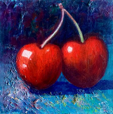 Pintura intitulada "Cherries" por Tanja Olsson, Obras de arte originais, Óleo