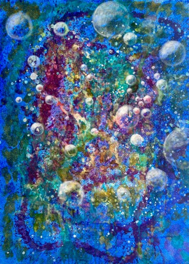 Schilderij getiteld "Galaxy Abstract 100…" door Tanja Olsson, Origineel Kunstwerk, Acryl