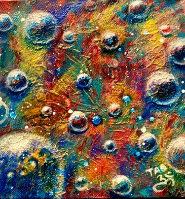 Painting titled "Galaxy" by Tanja Olsson, Original Artwork, Acrylic Mounted on Wood Stretcher frame