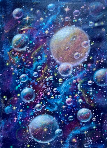 Peinture intitulée "Galaxy 4" par Tanja Olsson, Œuvre d'art originale, Acrylique