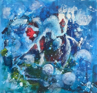 Картина под названием "Abstract B" - Tanja Olsson, Подлинное произведение искусства, Акрил