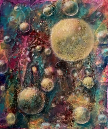 Картина под названием "Abstract 9" - Tanja Olsson, Подлинное произведение искусства, Акрил Установлен на Деревянная рама для…
