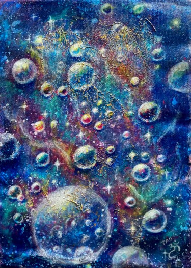 Painting titled "Galaxy 1a" by Tanja Olsson, Original Artwork, Acrylic