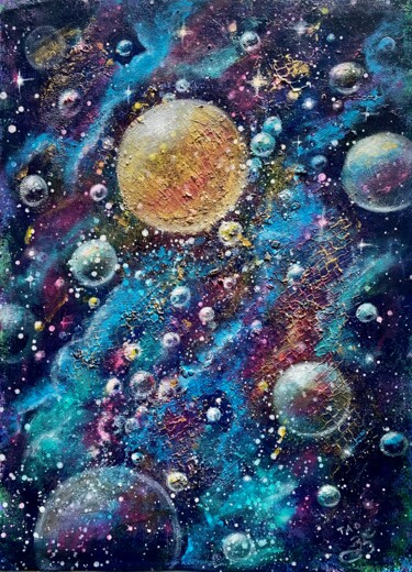 Painting titled "Galaxy 3 a" by Tanja Olsson, Original Artwork, Acrylic