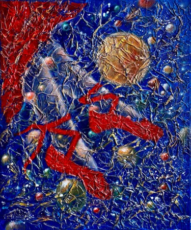 Pintura intitulada "Red red" por Tanja Olsson, Obras de arte originais, Acrílico Montado em Armação em madeira