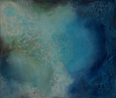 Painting titled "Lagune" by Tanja Robisch, Original Artwork, Acrylic Mounted on Wood Stretcher frame