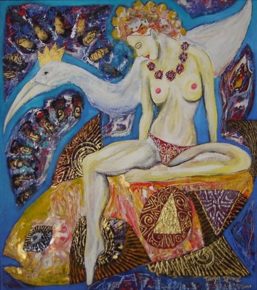 Painting titled "Queen Of Hawai" by Tanja Djokic, Original Artwork